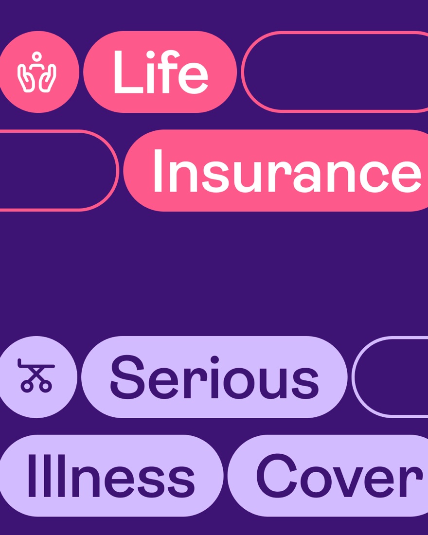Polly paid ad — Life Insurance / Serious Illness Cover, bold typographic