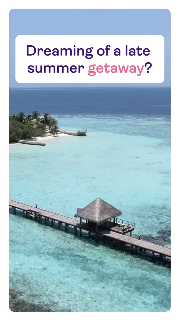 Polly paid ad — 'Dreaming of a late summer getaway?' story format